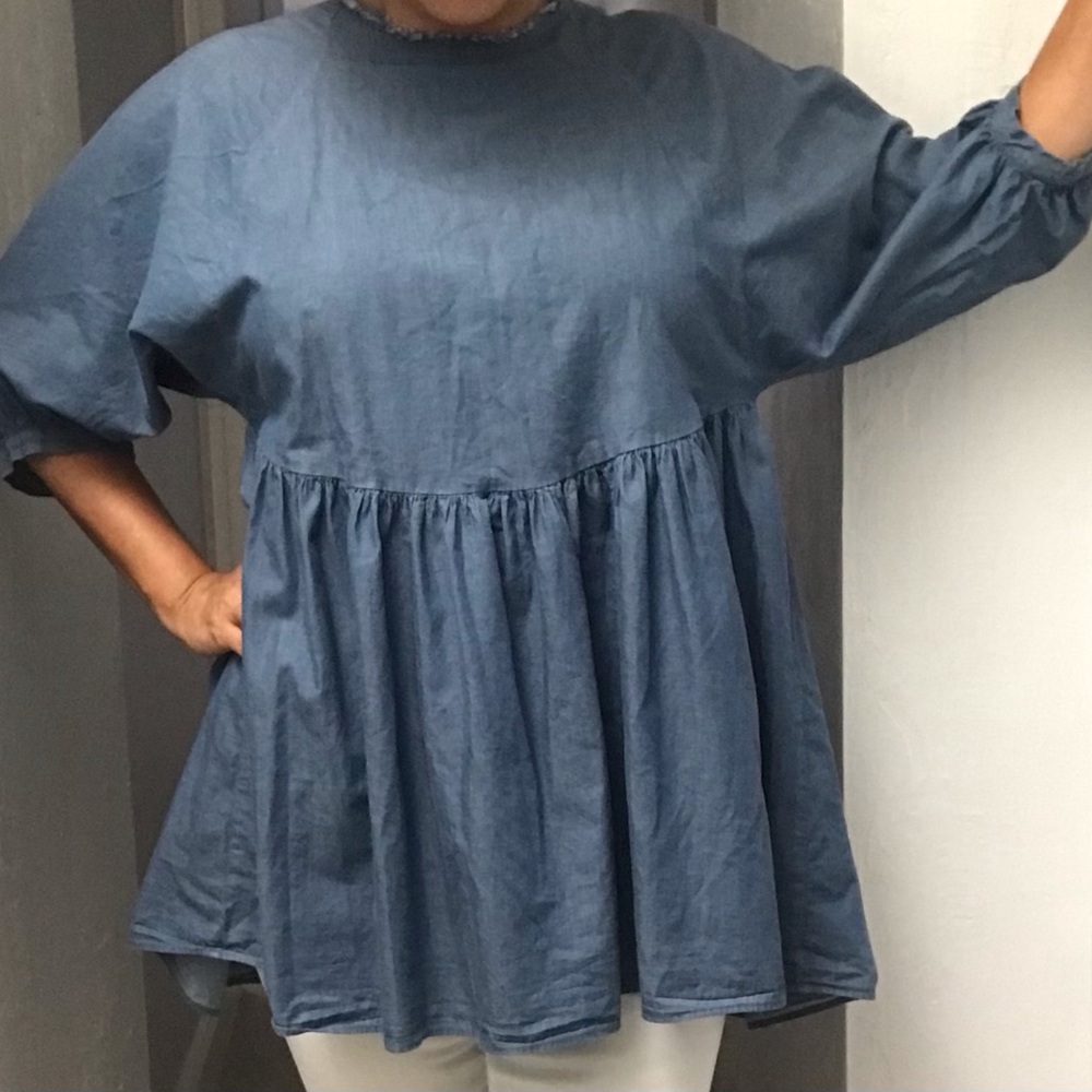 Denim top, Zara brand (tag removed), size Large.